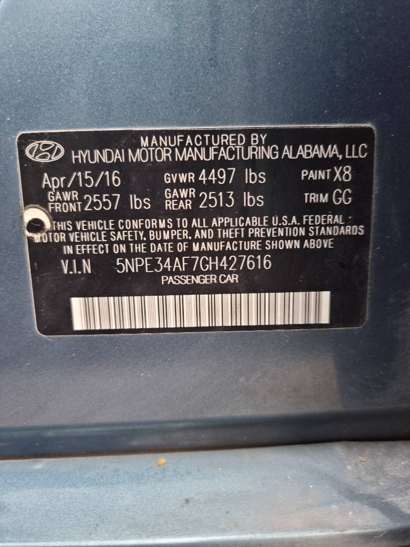 HYUNDAI SONATA SPORT 2016 - Marhaba Auction Used Cars - Image 9