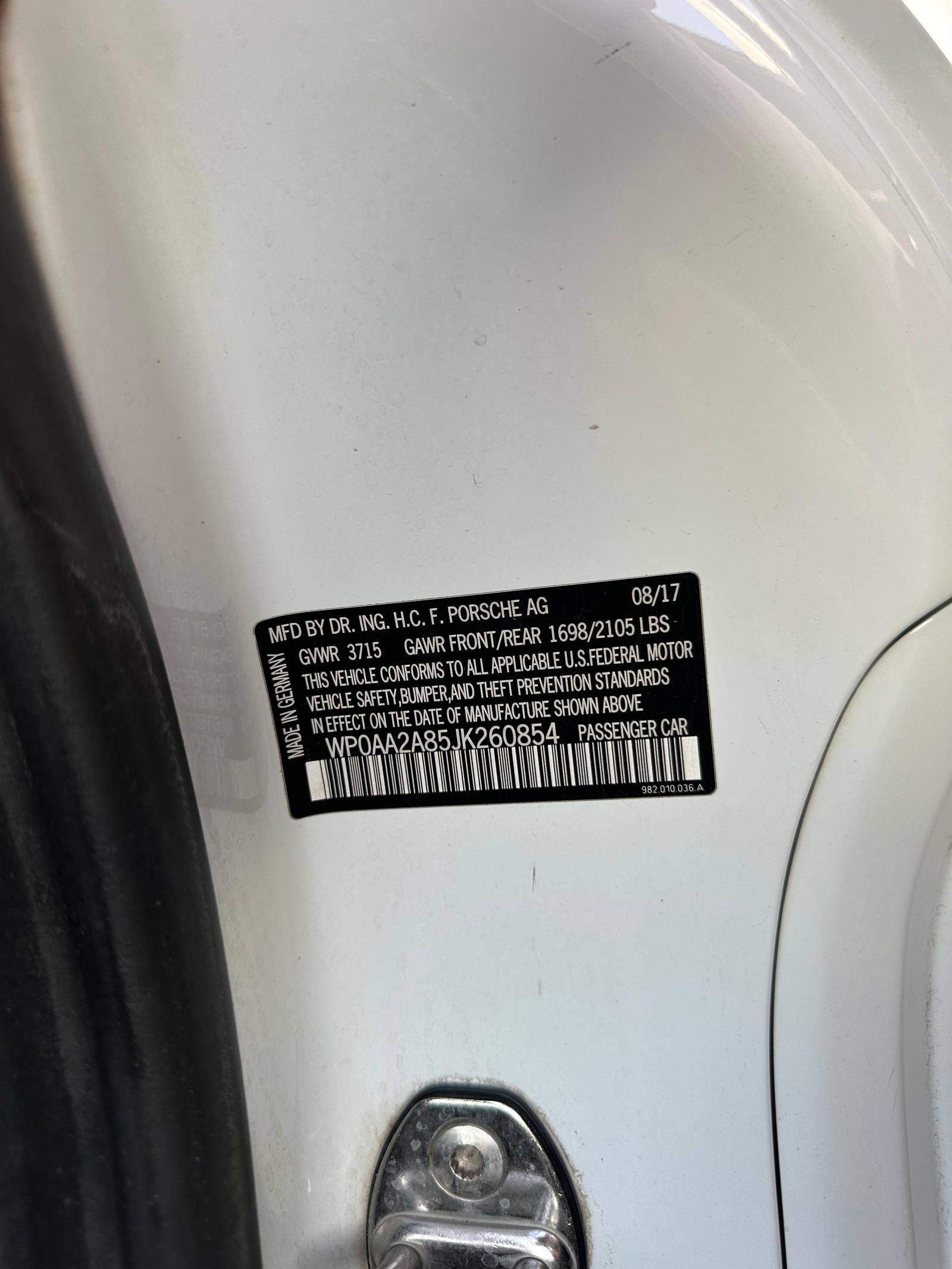 2018 PORSCHE 718 CAYMAN — 125594 Miles — Lot JK260854 — Souq - Marhaba Auctions Used Cars - Image 7