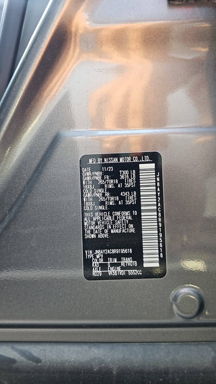 2024 NISSAN ARMADA — 29919 Miles — Lot 8R9195618 — Souq - Marhaba Auctions Used Cars - Image 9