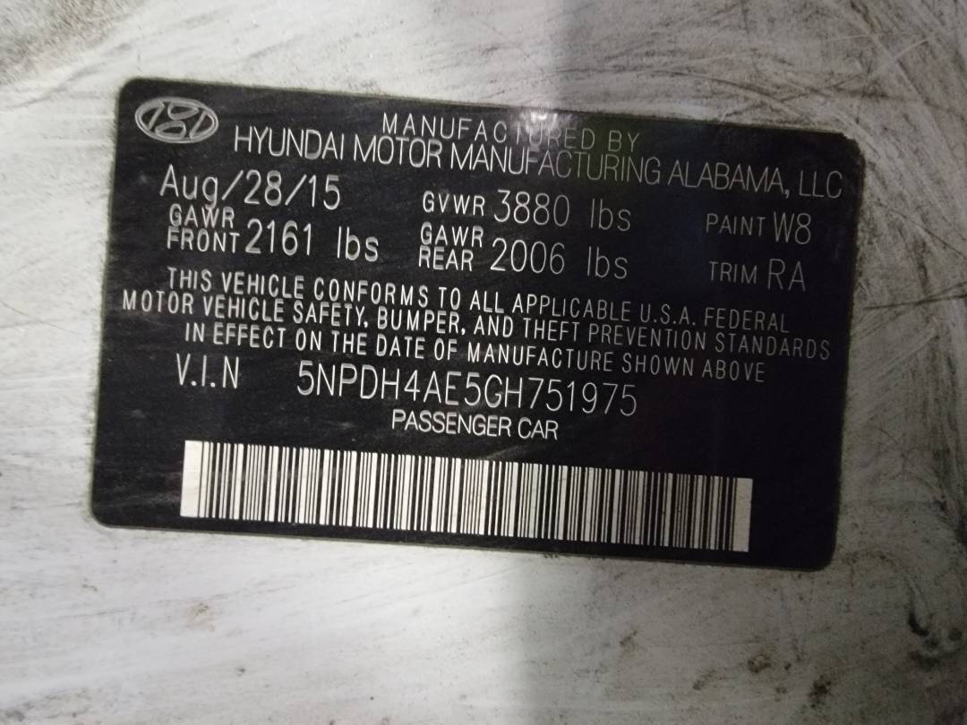 2016 HYUNDAI ELANTRA — 172976 Miles — Lot GH751975 - Marhaba Auctions Used Cars - Image 6