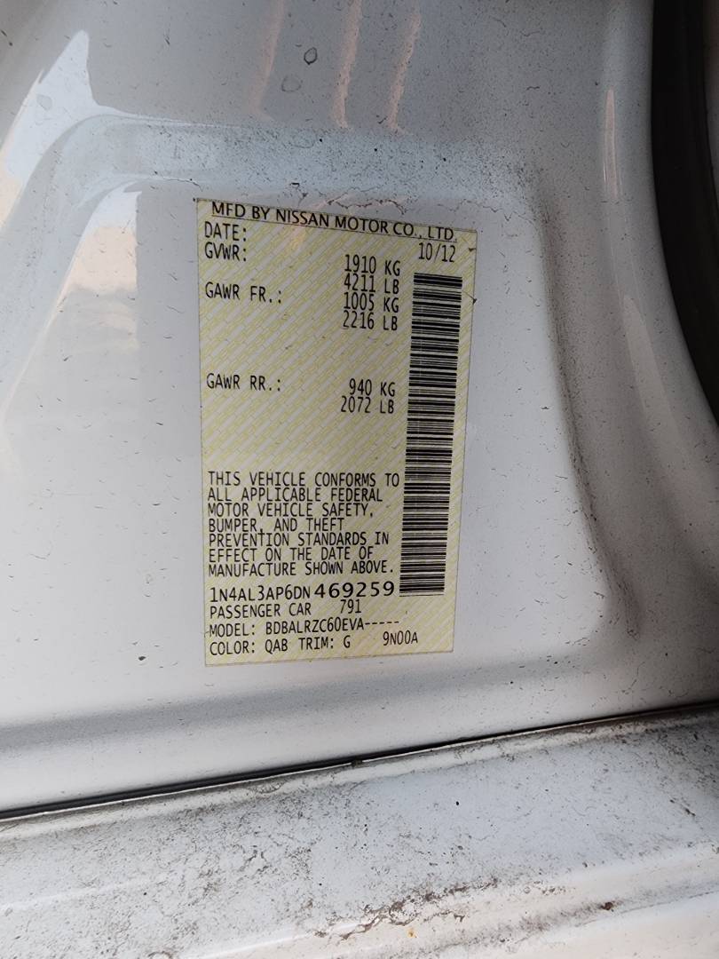 2013 NISSAN ALTIMA — 151555 Miles — Lot N469259 - Marhaba Auctions Used Cars - Image 5