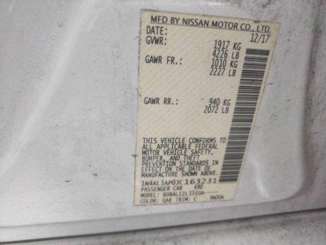 2018 NISSAN ALTIMA — 112594 Miles — Lot 59109833 - Marhaba Auctions Used Cars - Image 4