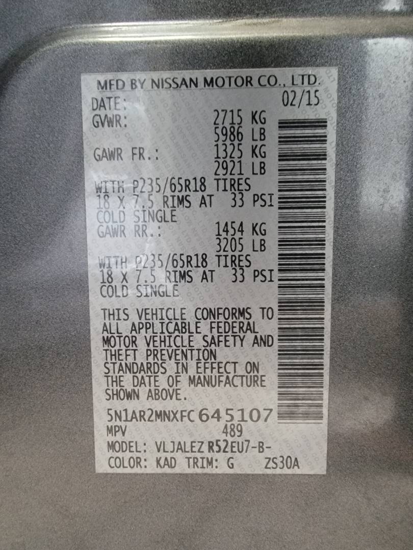 2015 NISSAN PATHFINDER — 142610 Miles — Lot 42074714 — Main - Marhaba Auctions Used Cars - Image 10