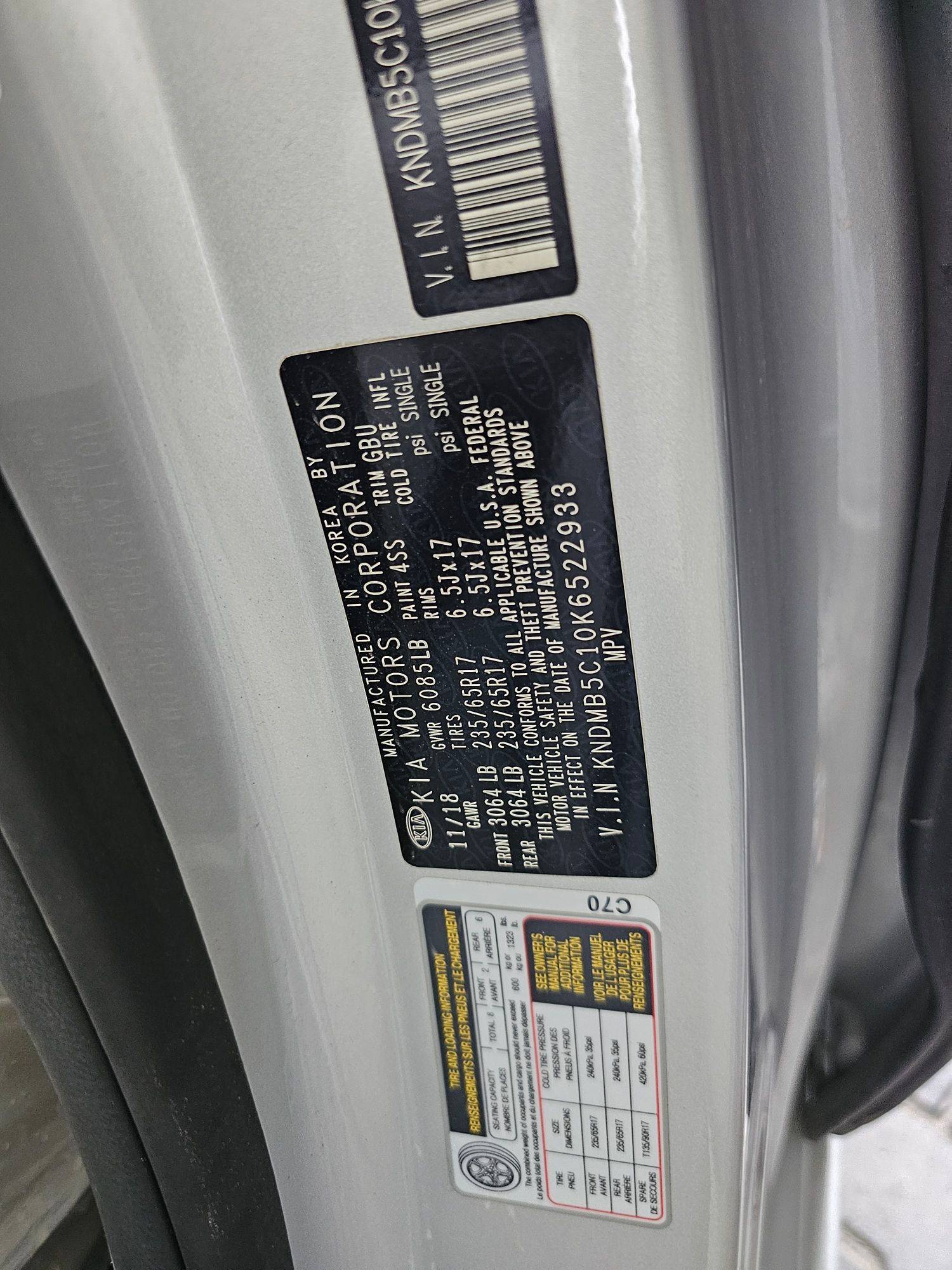 2019 KIA SEDONA — 27432 Miles — Lot 0K6522933 — Souq - Marhaba Auctions Used Cars - Image 9