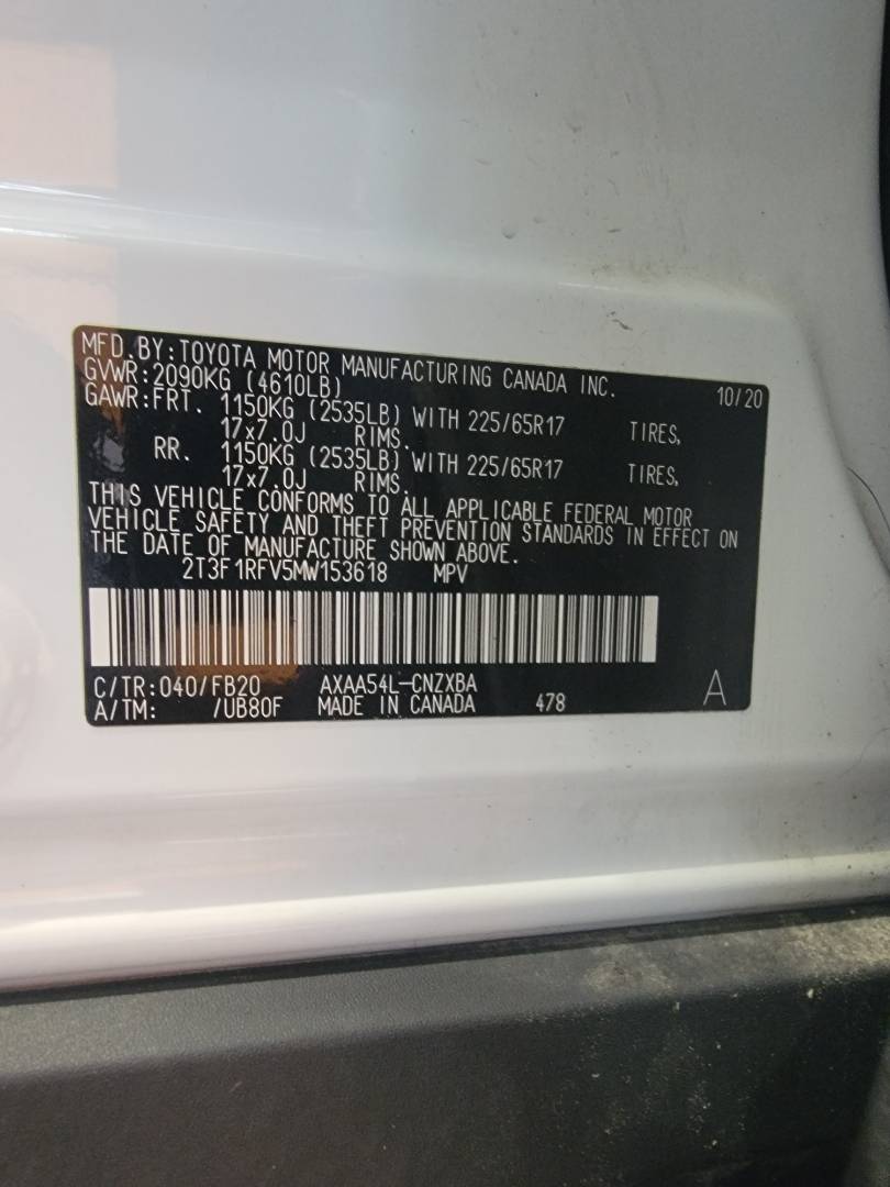 2021 TOYOTA RAV4 — 46799 Miles — Lot 153618 — Main - Marhaba Auctions Used Cars - Image 9
