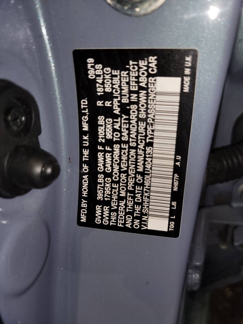 2020 HONDA CIVIC — 43599 Miles — Lot 37716746 - Marhaba Auctions Used Cars - Image 9