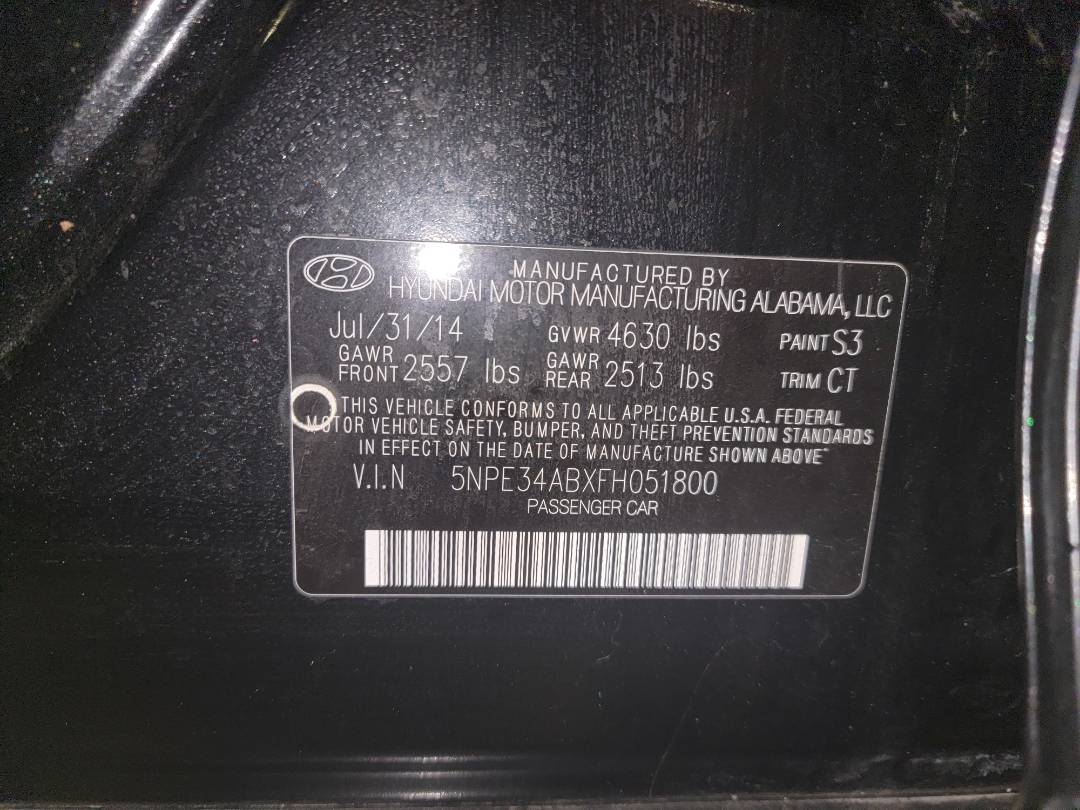2015 HYUNDAI SONATA — 64256 Miles — Lot 051800 - Marhaba Auctions Used Cars - Image 10