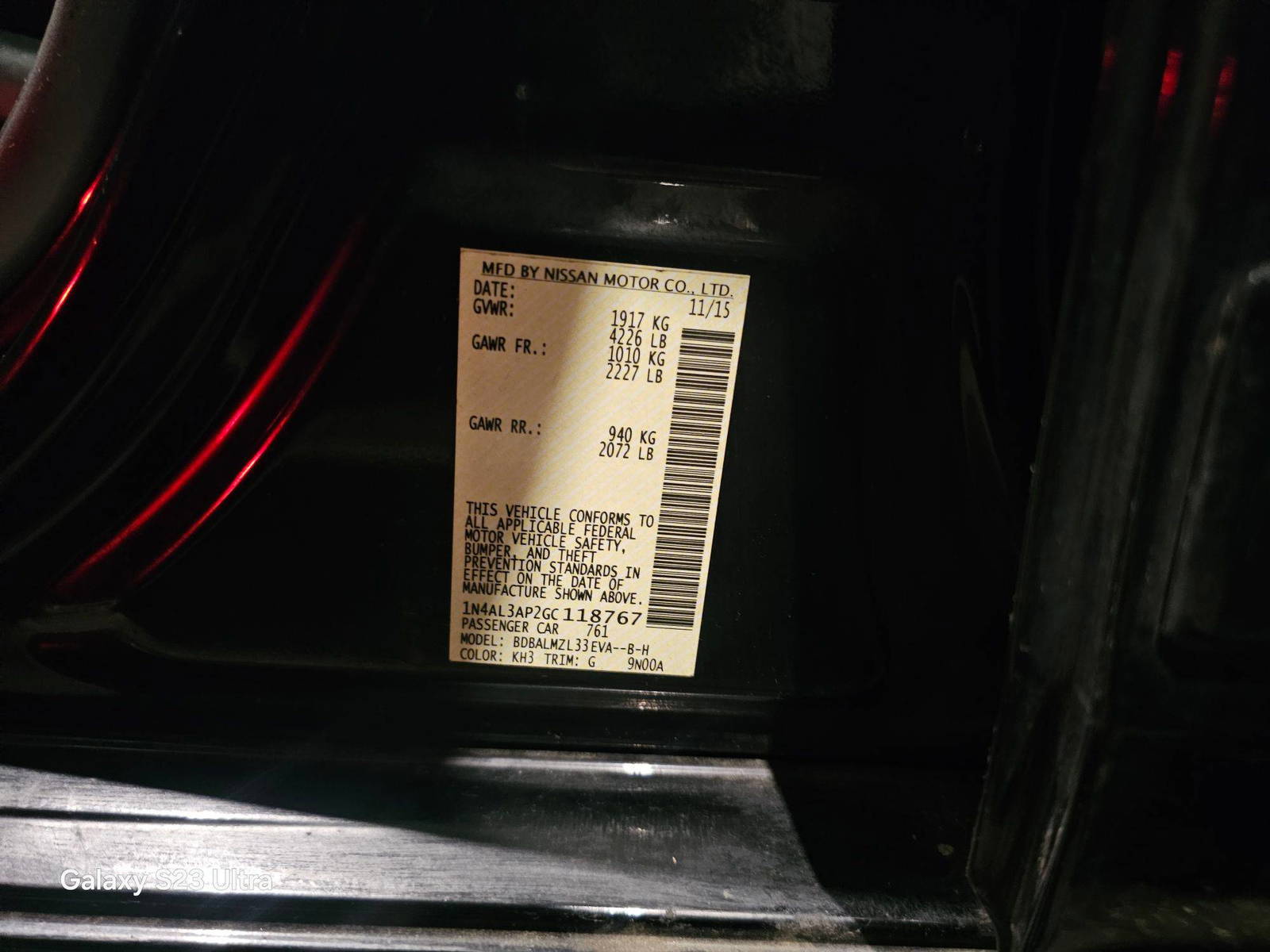 2016 NISSAN ALTIMA — 126928 Miles — Lot GC118767 — Main - Marhaba Auctions Used Cars - Image 10