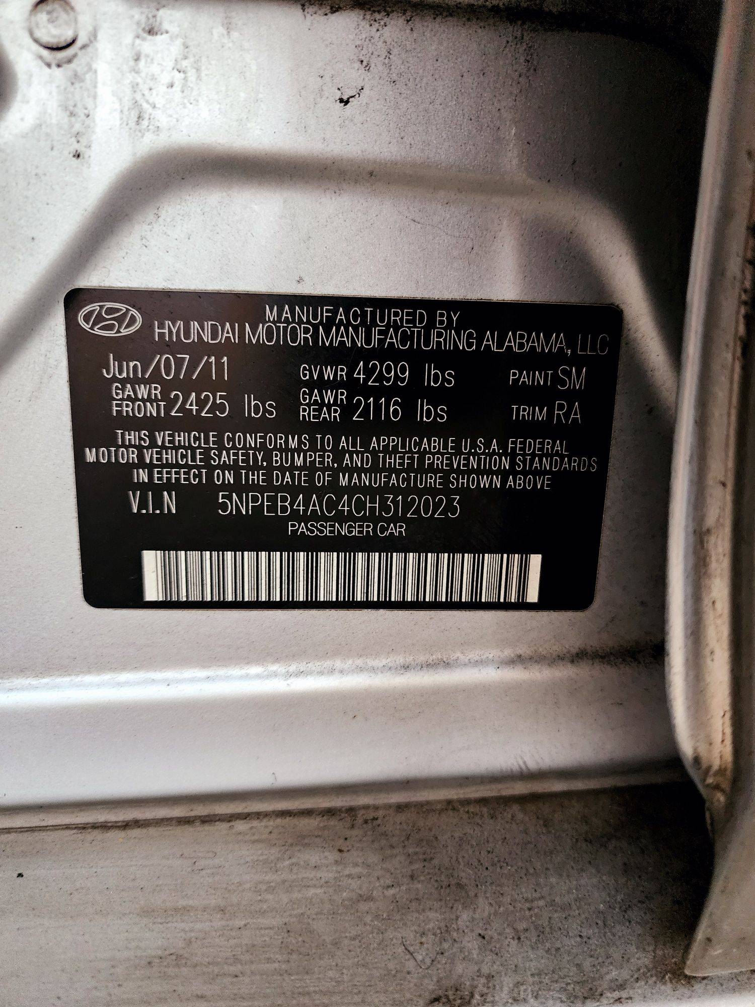 2012 HYUNDAI SONATA — 160748 Miles — Lot C4CH312023 — Souq - Marhaba Auctions Used Cars - Image 9