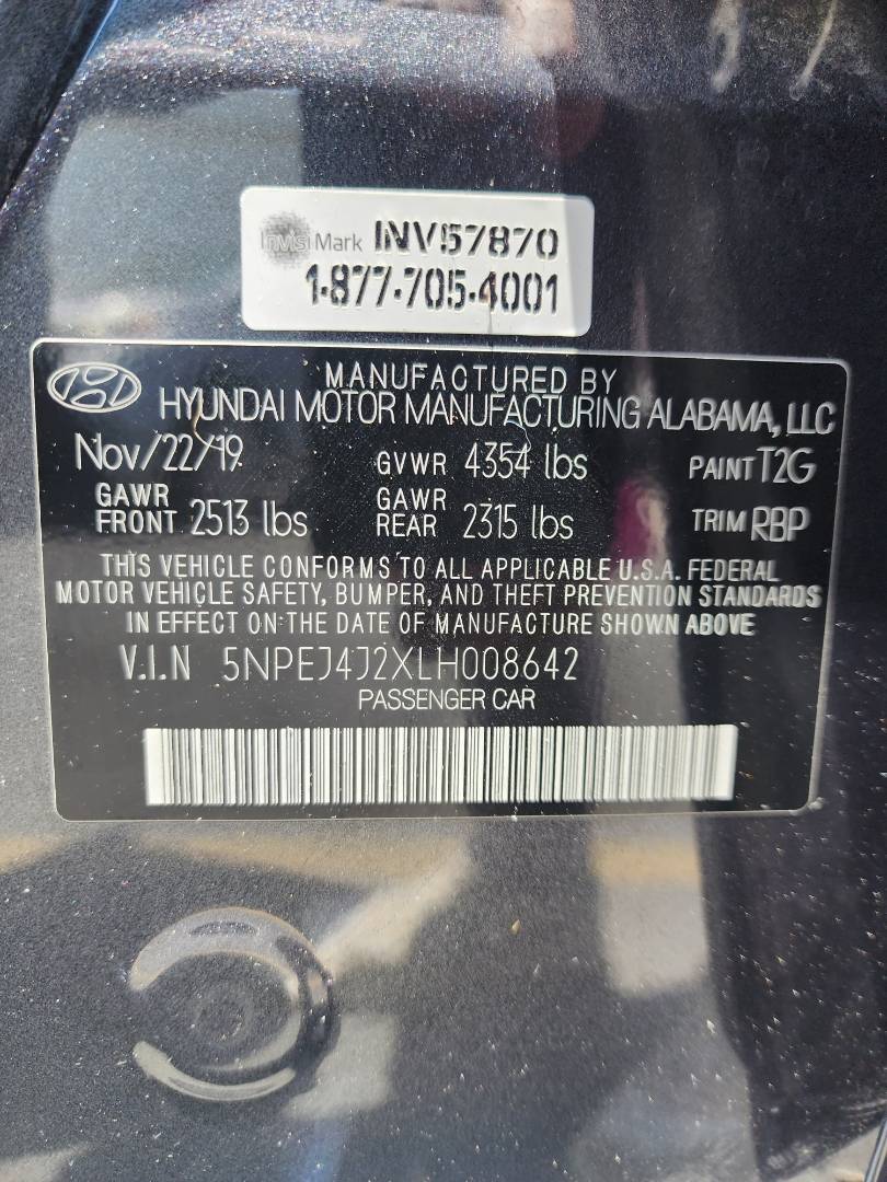2020 HYUNDAI SONATA — 61950 Miles — Lot H008642 - Marhaba Auctions Used Cars - Image 8