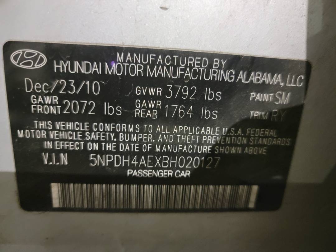2011 HYUNDAI ELANTRA — 162241 Miles — Lot BH020127 - Marhaba Auctions Used Cars - Image 9