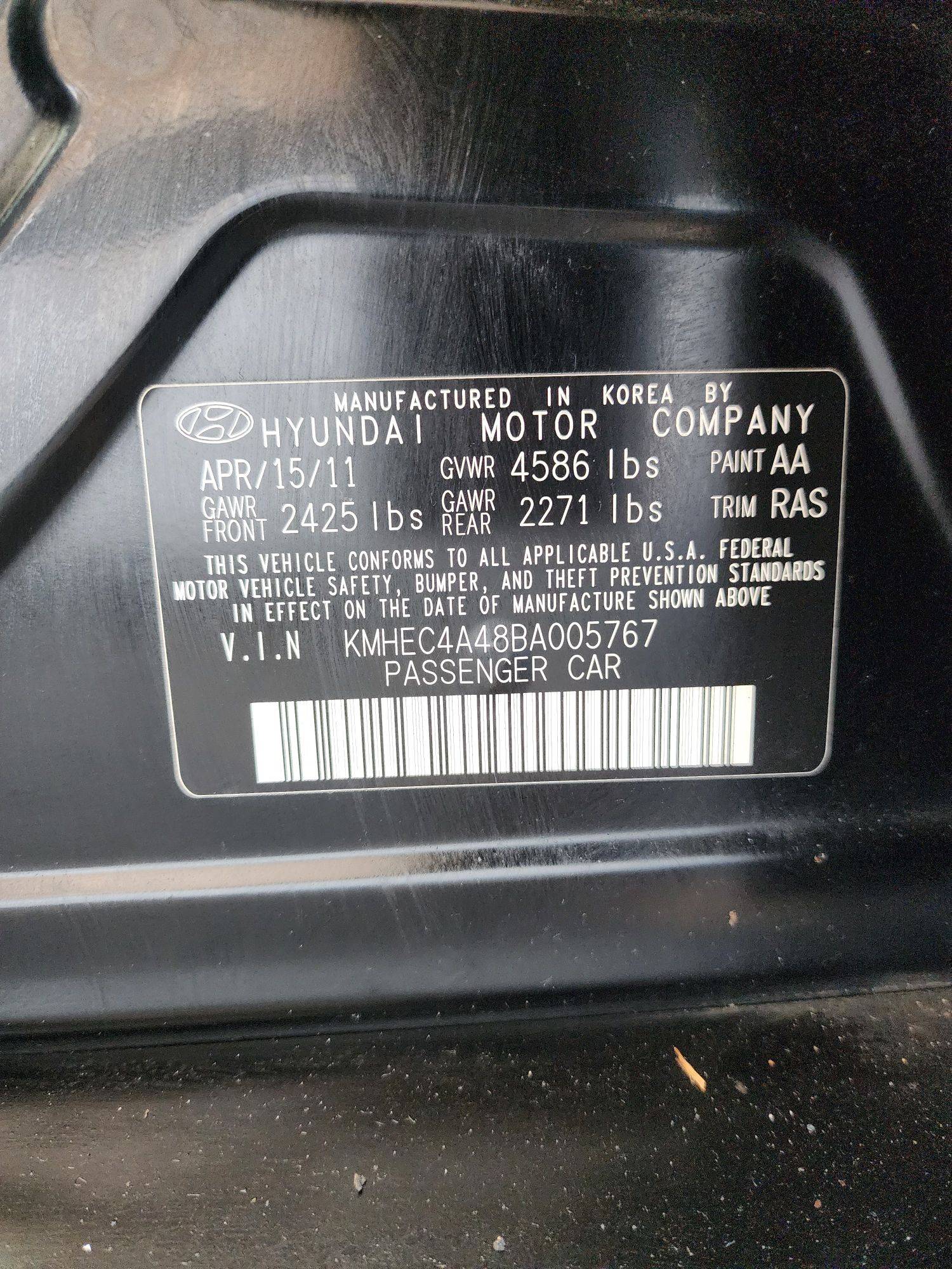 2011 HYUNDAI SONATA — 153711 Miles — Lot 61905594 — Souq - Marhaba Auctions Used Cars - Image 9