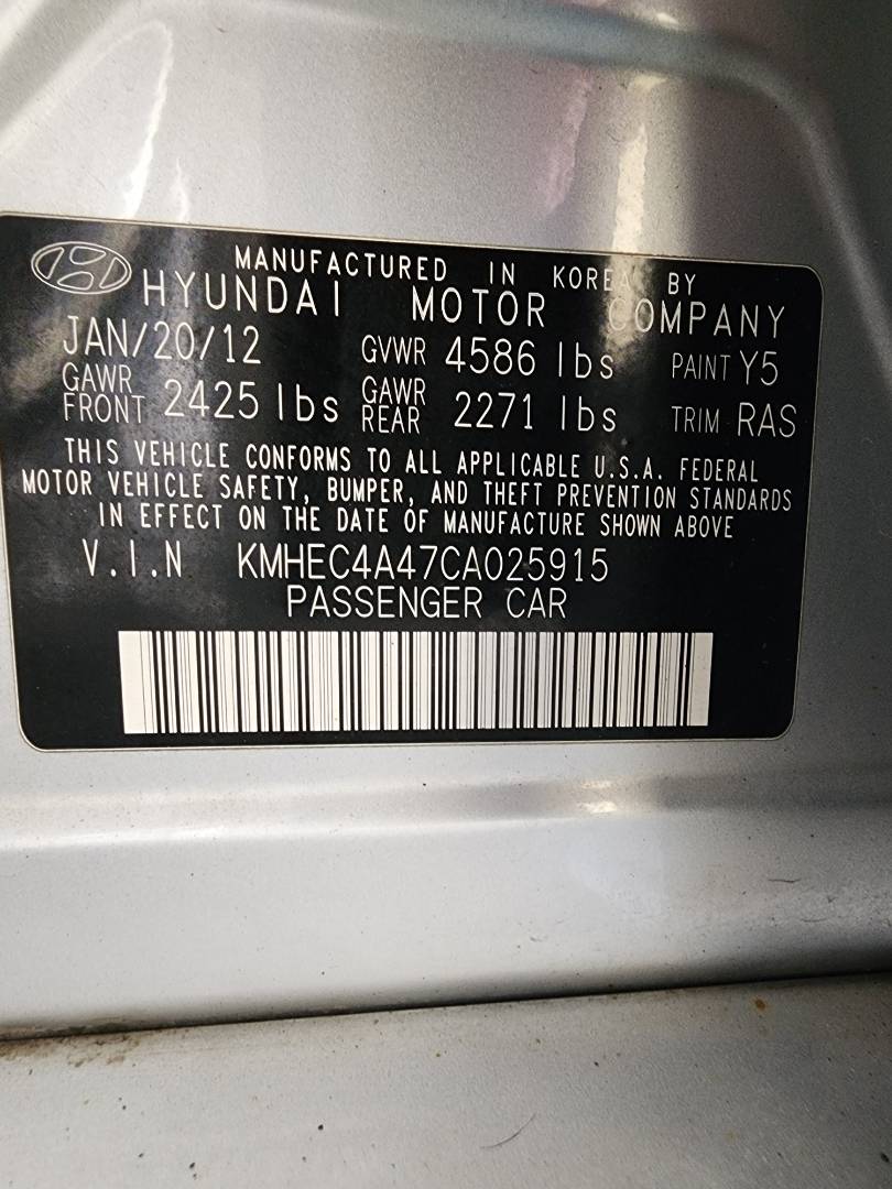 2012 HYUNDAI SONATA — 172635 Miles — Lot A025915 - Marhaba Auctions Used Cars - Image 4
