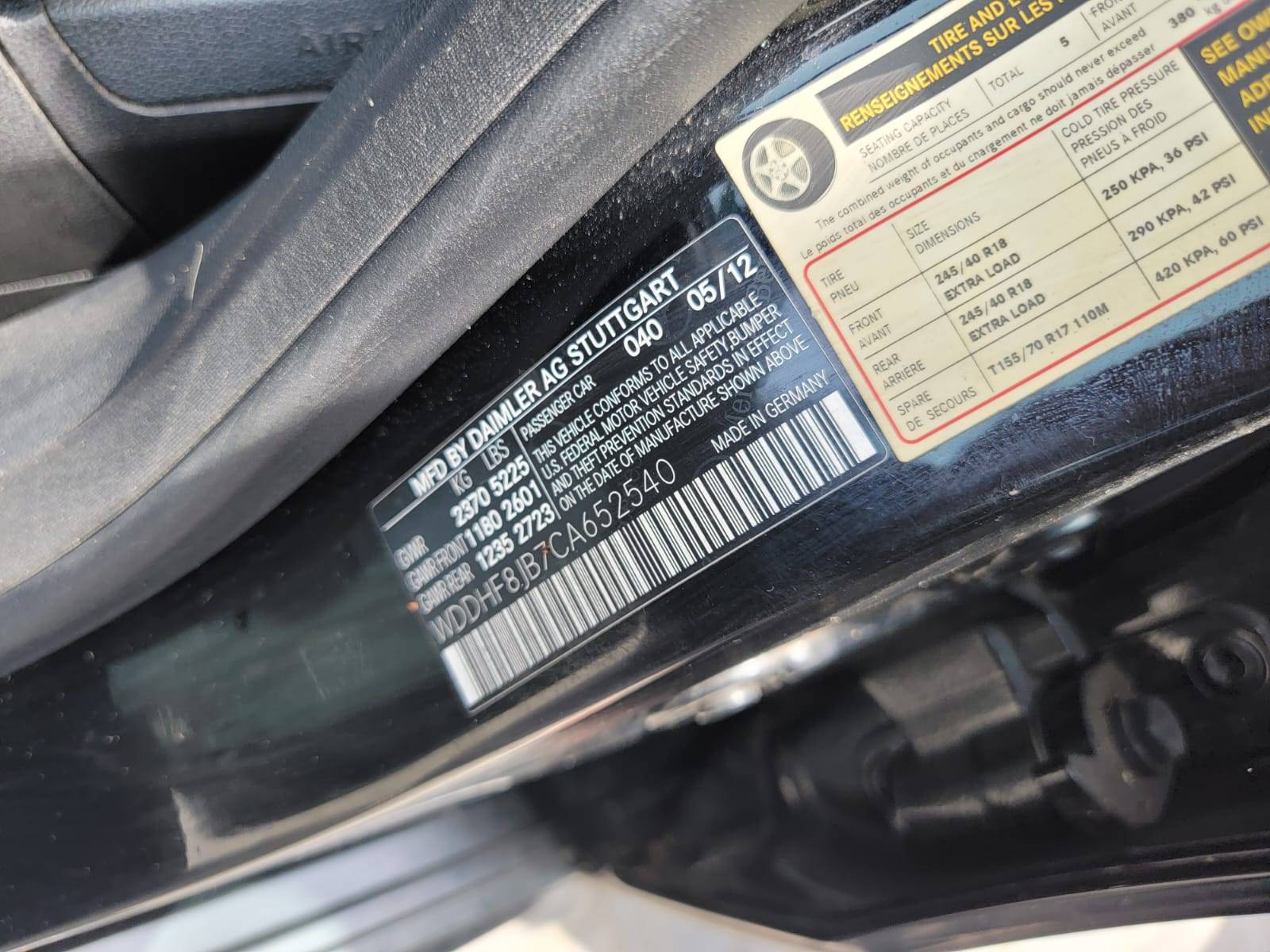 2012 MERCEDES BENZ E 350 — 162647 Miles — Lot 162 647 — Souq - Marhaba Auctions Used Cars - Image 9