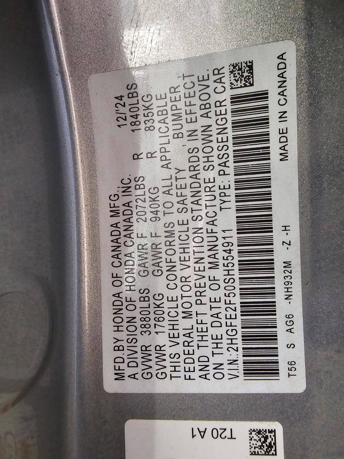 HONDA CIVIC 2025 - Marhaba Auction Used Cars - Image 9