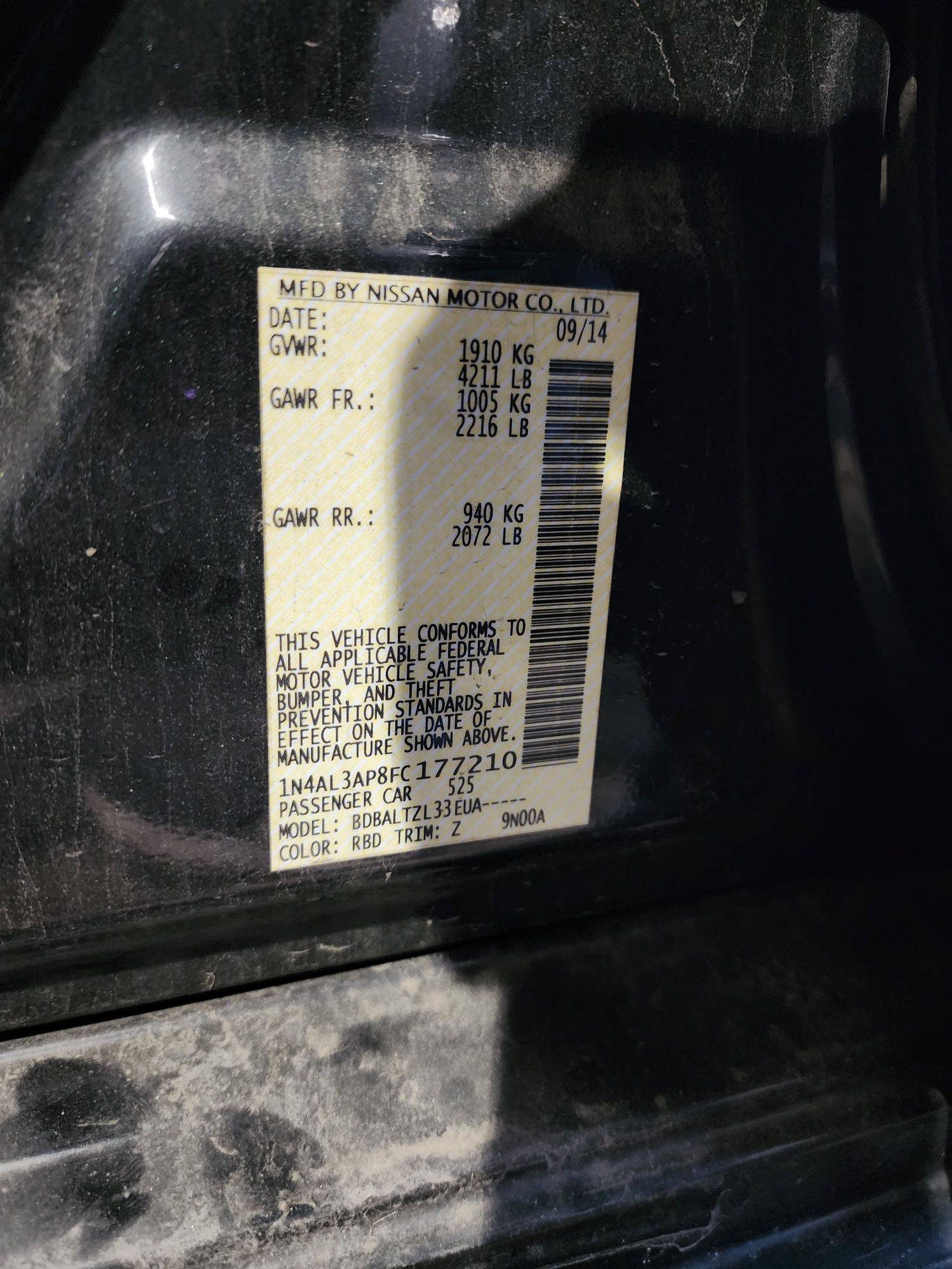 2015 NISSAN ALTIMA — 207165 Miles — Lot 69605423 - Marhaba Auctions Used Cars - Image 11