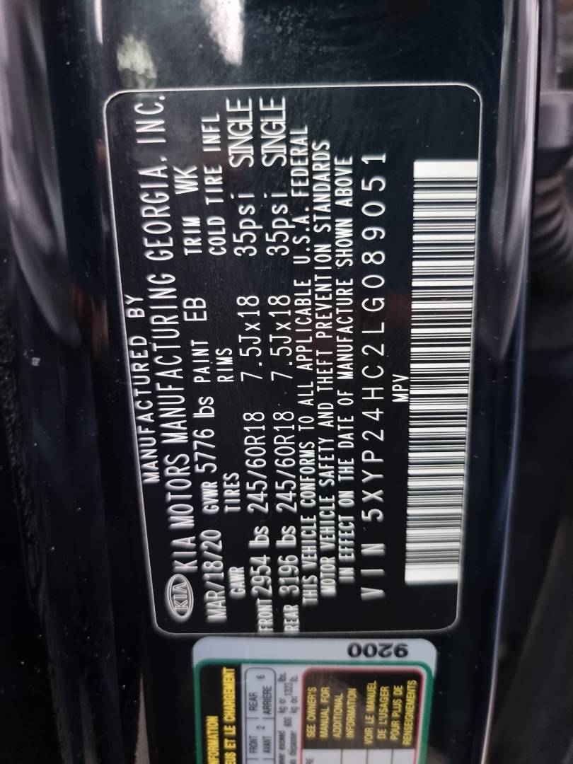 2020 KIA TELLURIDE — 122363 Miles — Lot 214578 — Ind. 12 - Marhaba Auctions Used Cars - Image 8