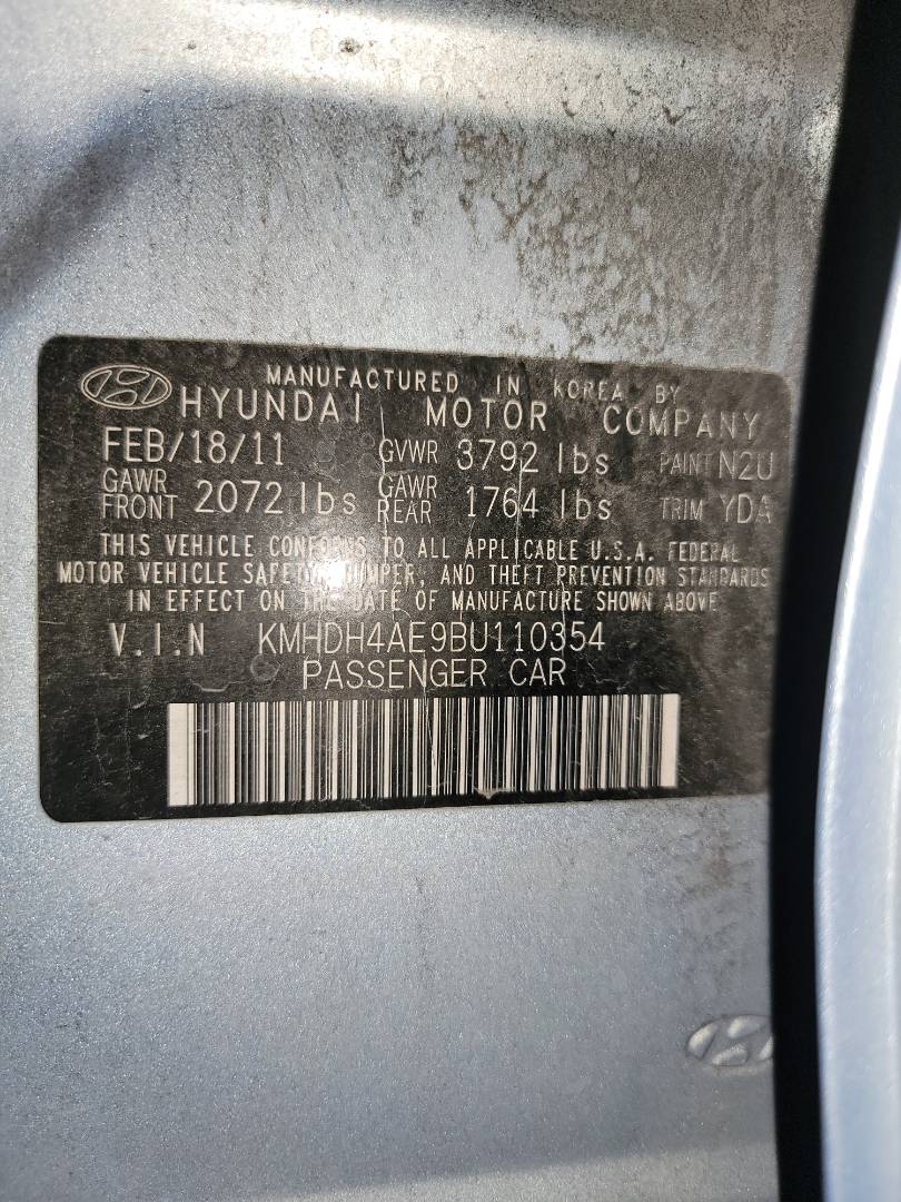 2011 HYUNDAI ELANTRA — 131374 Miles — Lot 40210784 - Marhaba Auctions Used Cars - Image 9