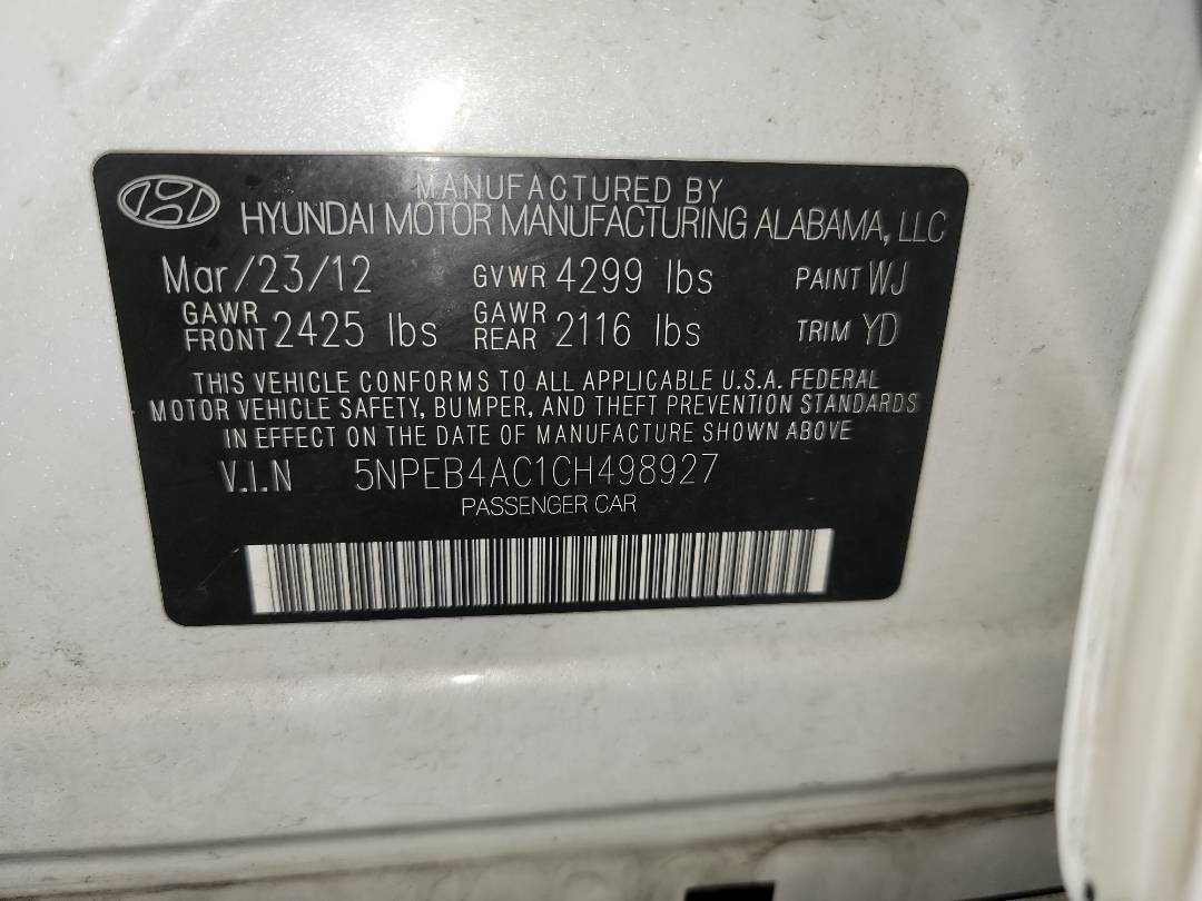 2012 HYUNDAI SONATA — 184990 Miles — Lot 37872178 - Marhaba Auctions Used Cars - Image 10