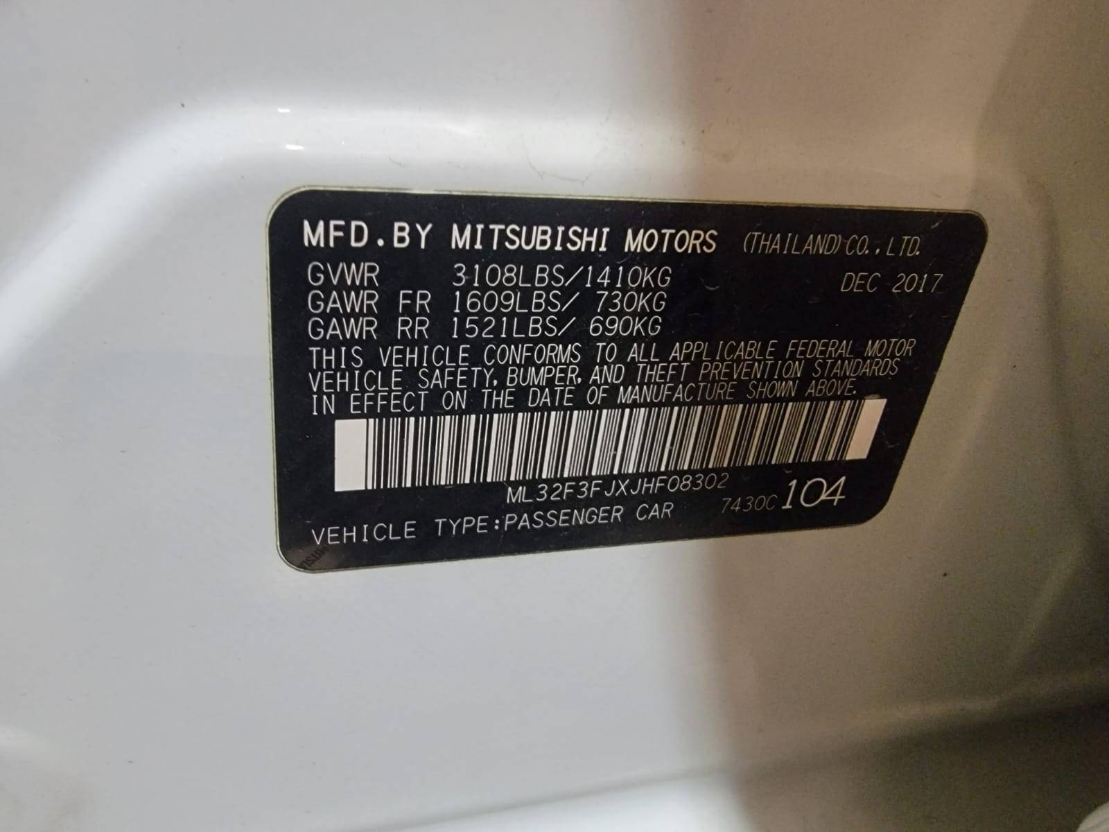 2018 MITSUBISHI MIRAGE — 151027 Miles — Lot HF08302 — Main - Marhaba Auctions Used Cars - Image 10
