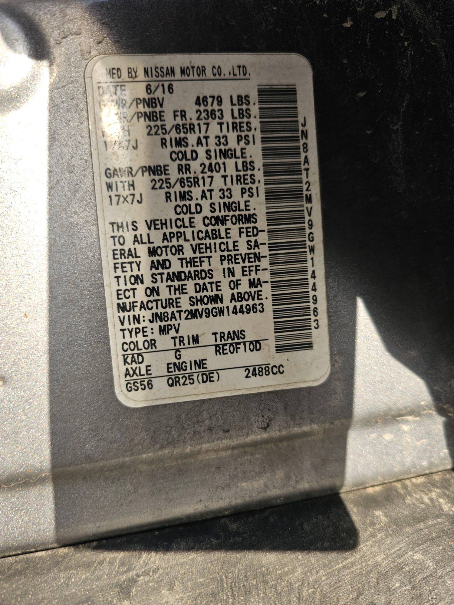 NISSAN ROGUE 2016 - Marhaba Auction Used Cars - Image 9