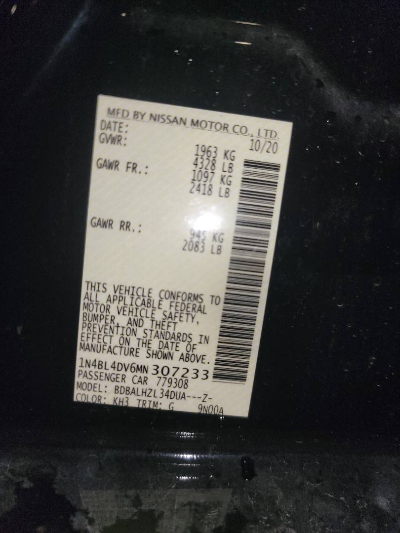 2021 NISSAN ALTIMA — 70448 Miles — Lot MN307233 - Marhaba Auctions Used Cars - Image 11