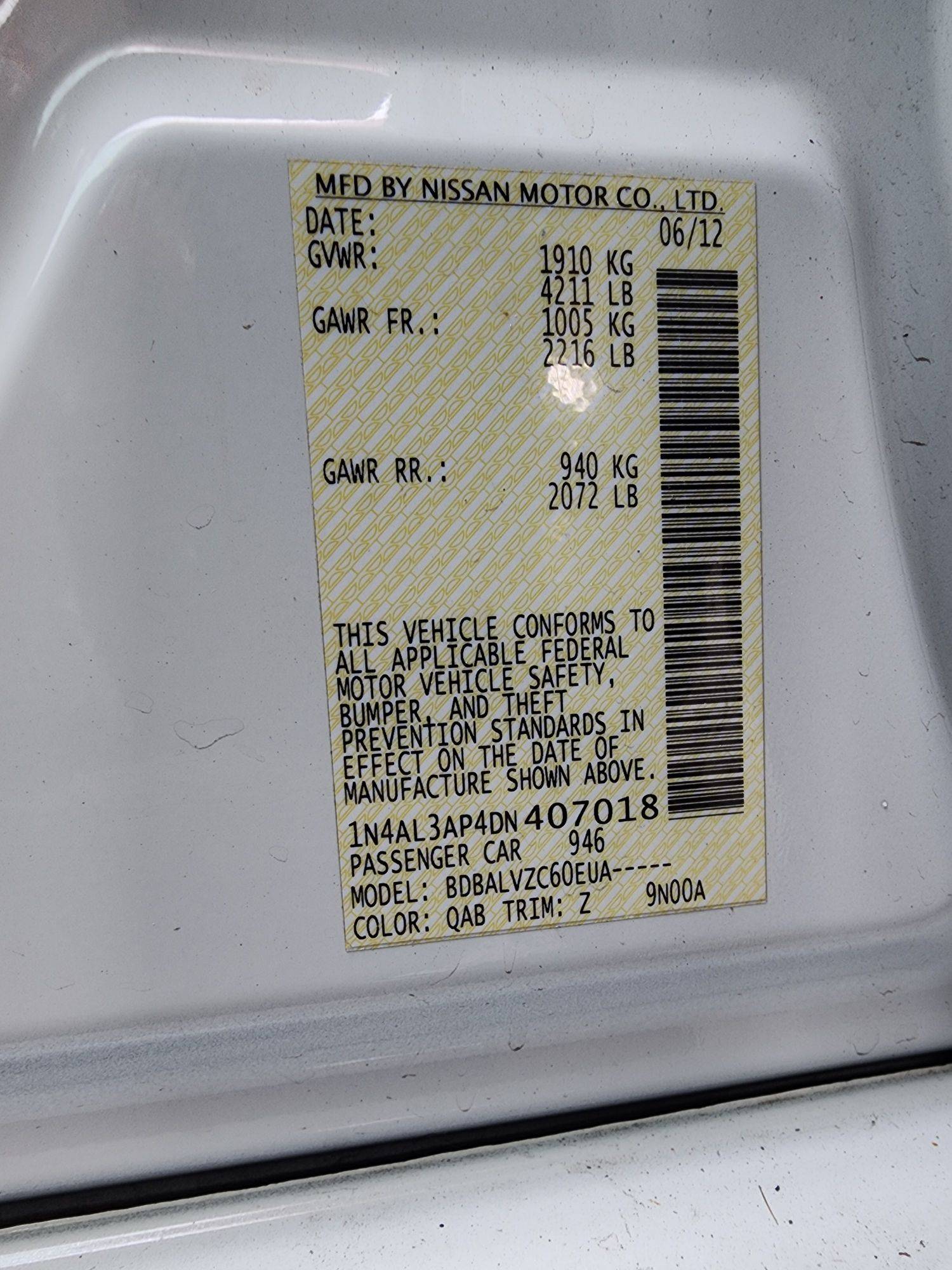 2013 NISSAN ALTIMA — 134194 Miles — Lot 7018 — Souq - Marhaba Auctions Used Cars - Image 10