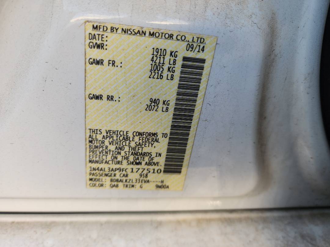 2015 NISSAN ALTIMA — 64904 Miles — Lot 38700464 - Marhaba Auctions Used Cars - Image 5