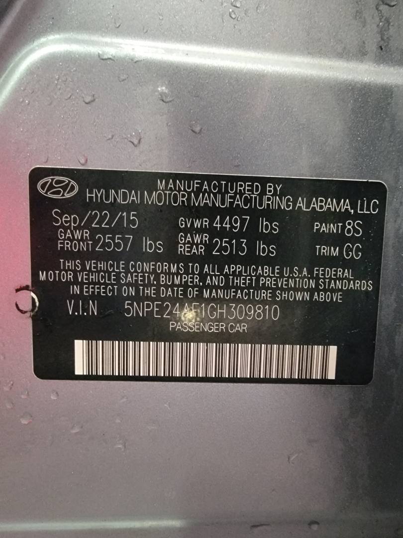 2016 HYUNDAI SONATA — 102857 Miles — Lot 09810 — Main - Marhaba Auctions Used Cars - Image 10
