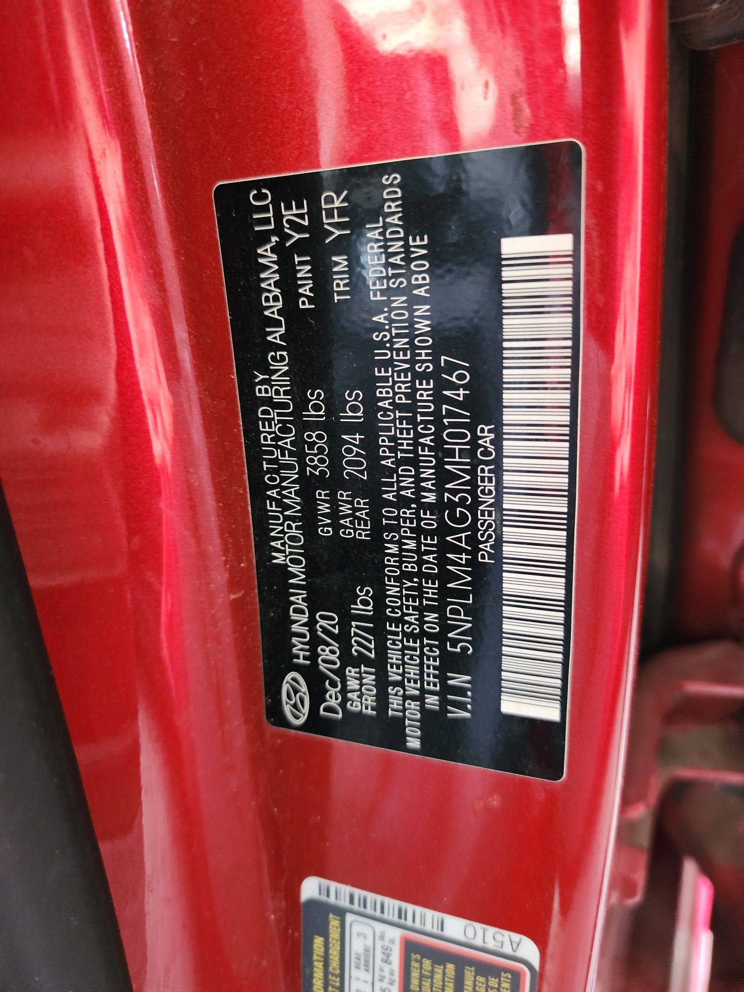 2021 HYUNDAI ELANTRA — 76219 Miles — Lot 17467 — Souq - Marhaba Auctions Used Cars - Image 9