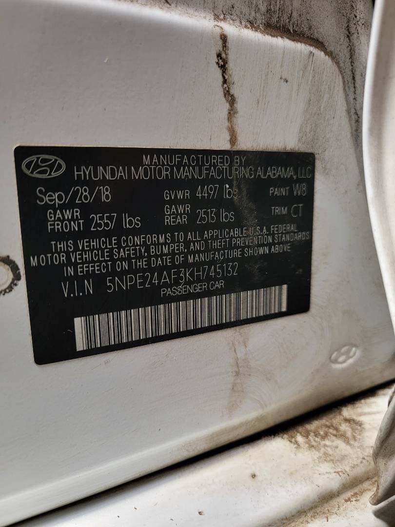 2019 HYUNDAI SONATA — 83278 Miles — Lot 77592203 - Marhaba Auctions Used Cars - Image 10