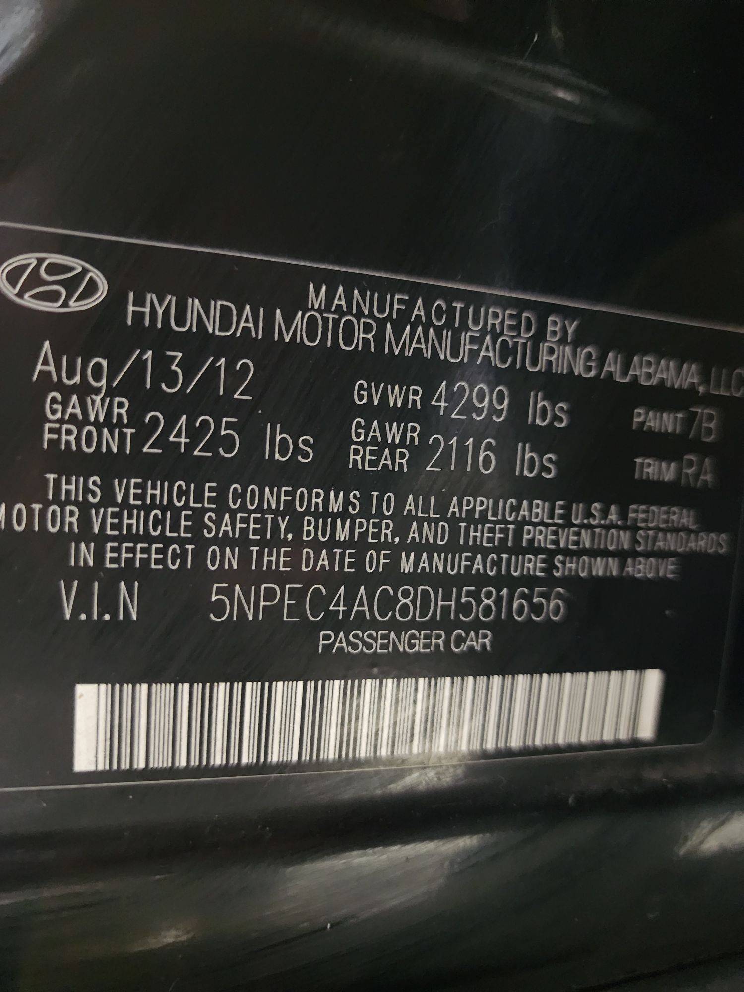 2013 HYUNDAI SONATA — 179648 Miles — Lot 581656 — Ind. 12 - Marhaba Auctions Used Cars - Image 11