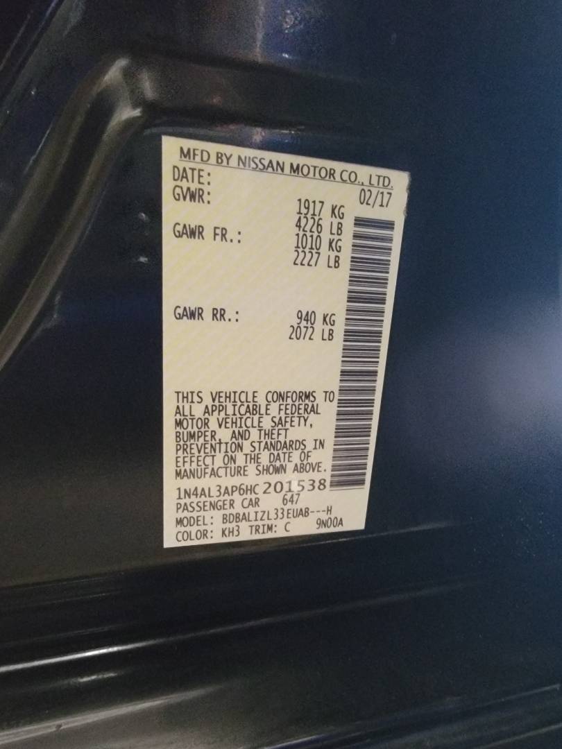 2017 NISSAN ALTIMA — 236223 Miles — Lot HC201538 — Main - Marhaba Auctions Used Cars - Image 10