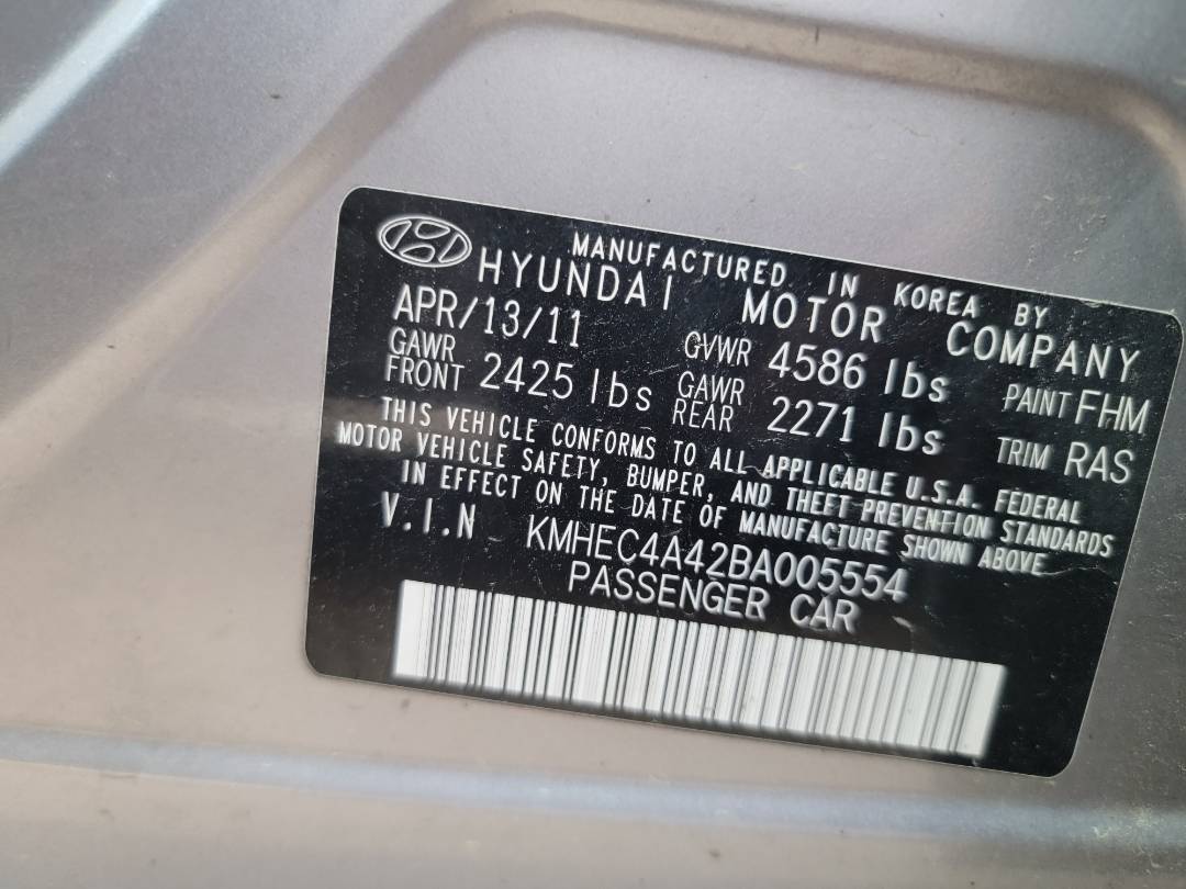 2011 HYUNDAI SONATA — 120338 Miles — Lot 41696564 - Marhaba Auctions Used Cars - Image 10