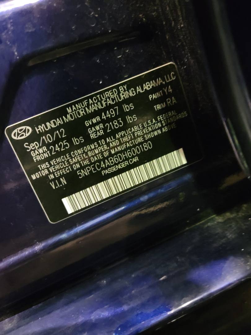 2013 HYUNDAI SONATA — 143996 Miles — Lot 864549 — Main - Marhaba Auctions Used Cars - Image 9