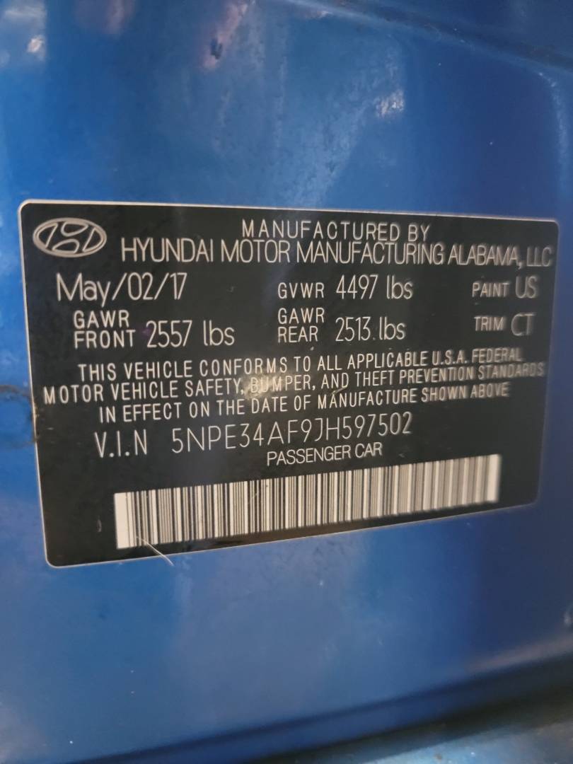 2018 HYUNDAI SONATA — 204437 Miles — Lot 73372254 — Main - Marhaba Auctions Used Cars - Image 11