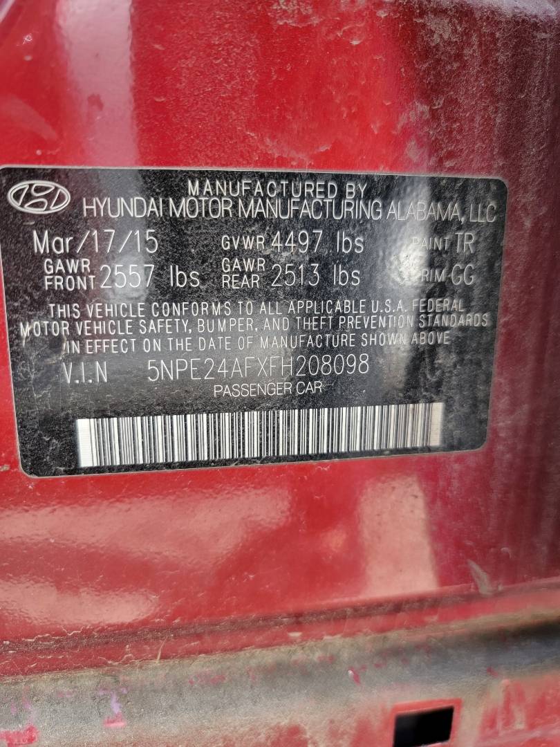 2015 HYUNDAI SONATA — 119922 Miles — Lot 38197778 - Marhaba Auctions Used Cars - Image 8