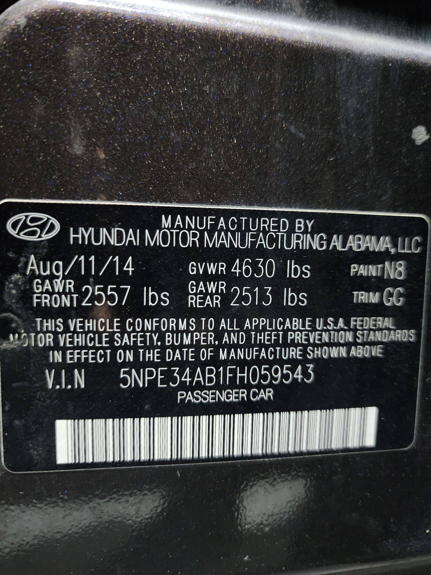 2015 HYUNDAI SONATA — 170971 Miles — Lot 4532658 — Al Quoz - Marhaba Auctions Used Cars - Image 13