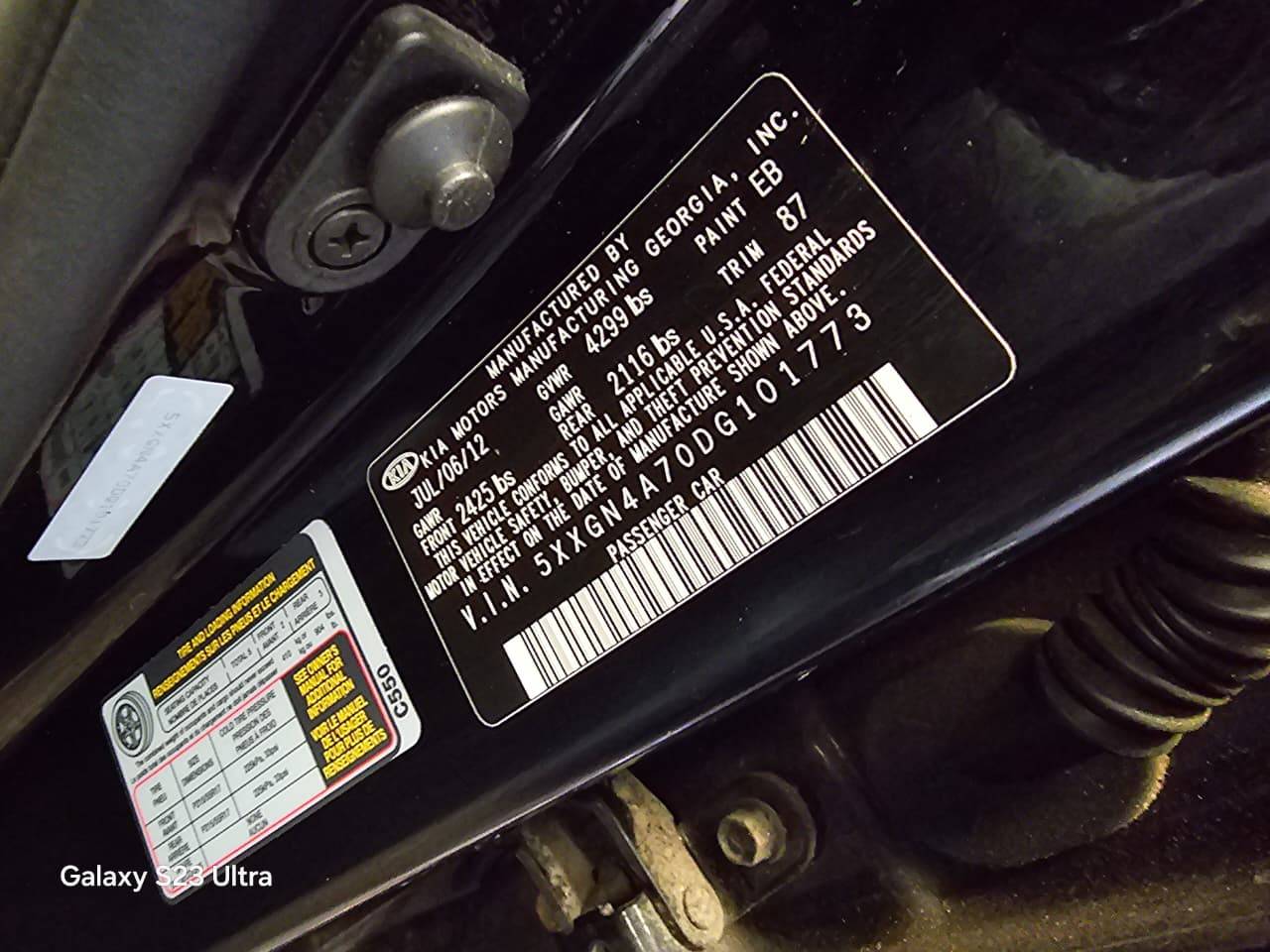 2013 KIA OPTIMA — 117121 Miles — Lot G101773 — Main - Marhaba Auctions Used Cars - Image 11