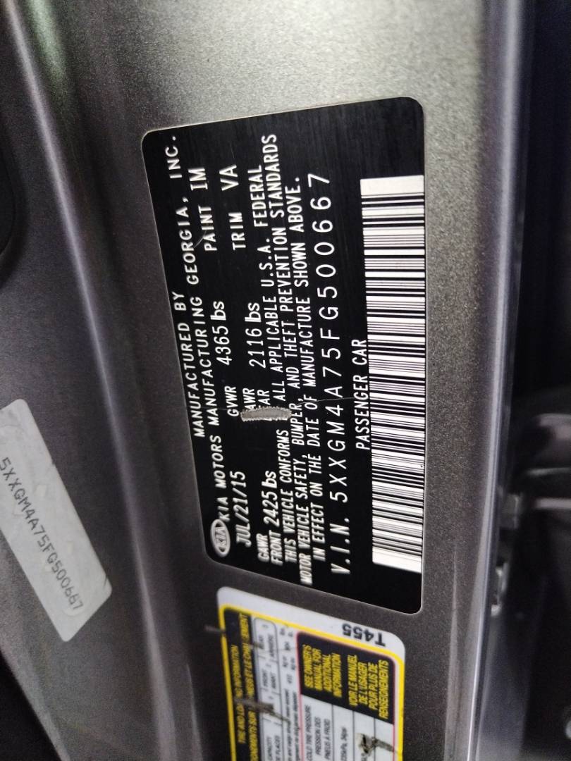 2015 KIA OPTIMA — 82218 Miles — Lot 66990853 - Marhaba Auctions Used Cars - Image 4