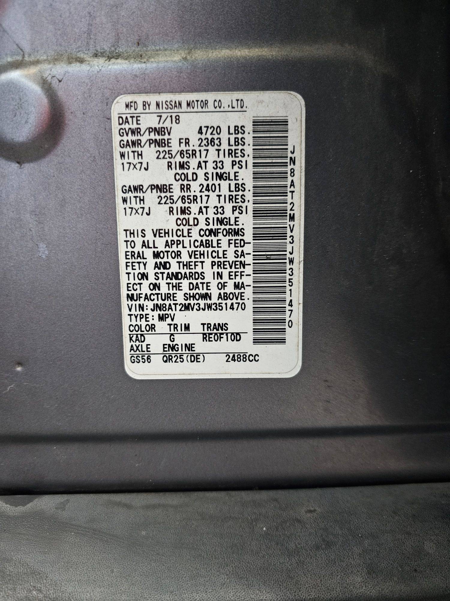 NISSAN ROGUE 2018 - Marhaba Auction Used Cars - Image 10