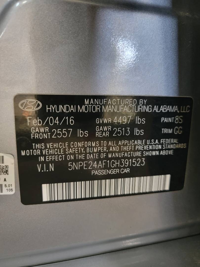 2016 HYUNDAI SONATA — 143524 Miles — Lot 91523 - Marhaba Auctions Used Cars - Image 9