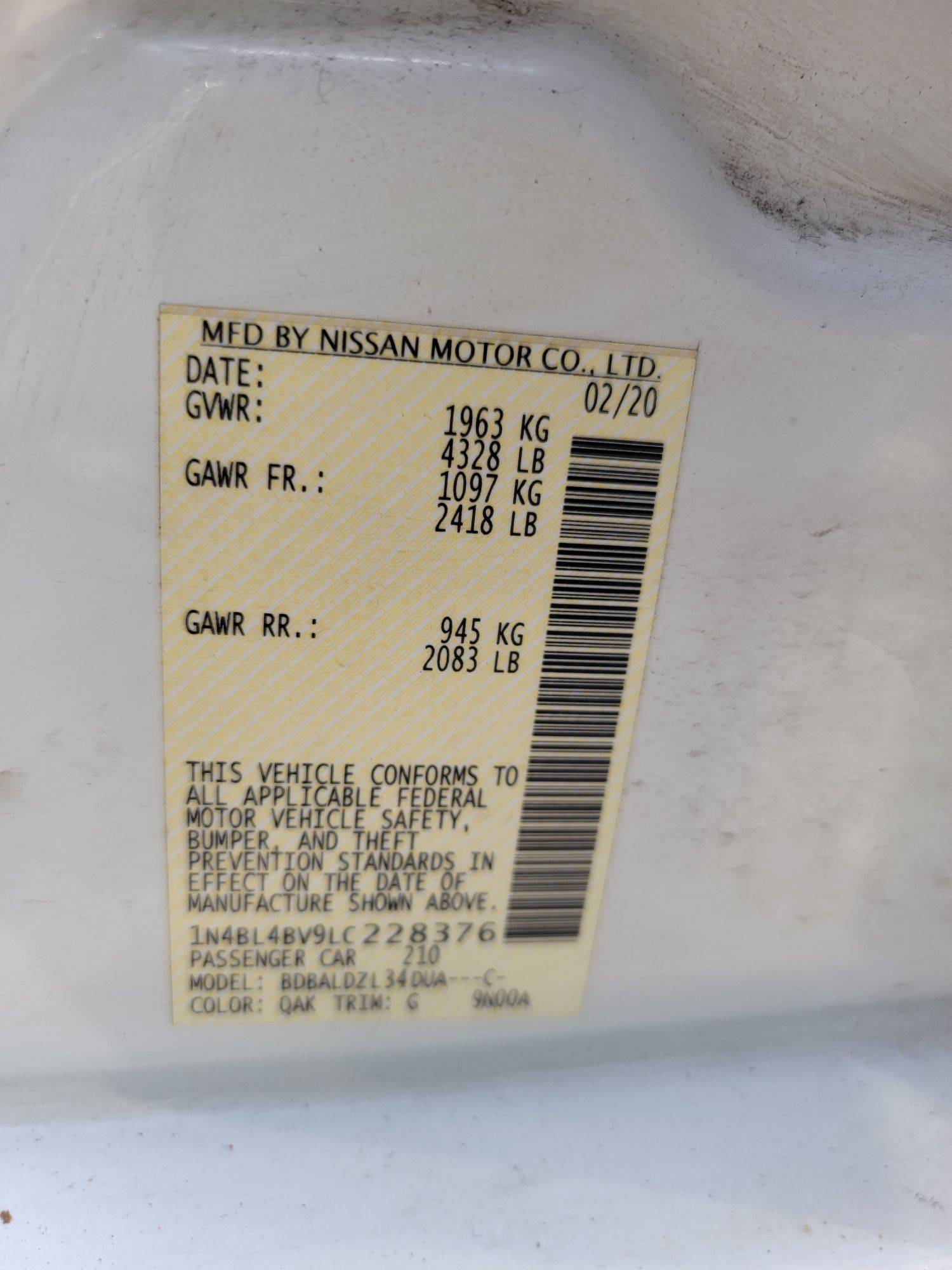 NISSAN ALTIMA 2020 - Marhaba Auction Used Cars - Image 8