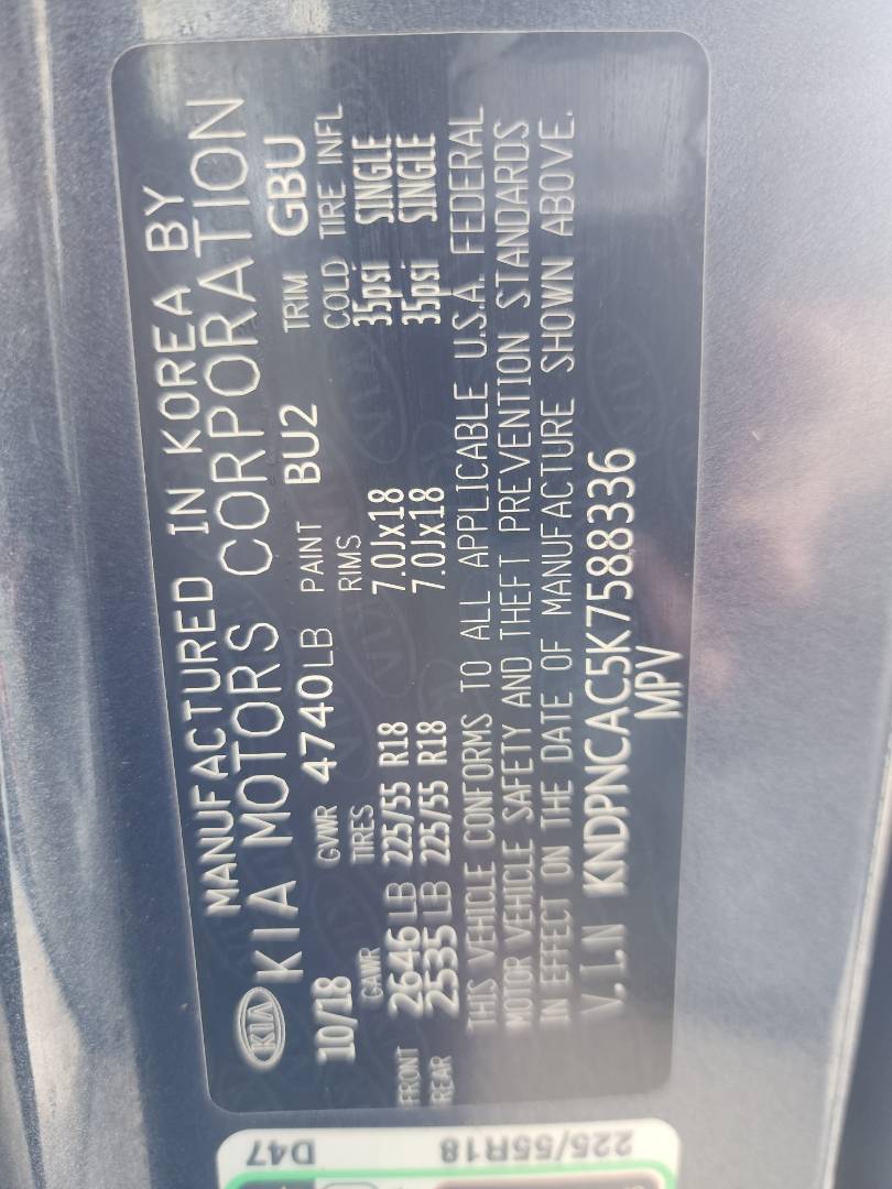 2019 KIA SPORTAGE — 59473 Miles — Lot 45916884 — Souq - Marhaba Auctions Used Cars - Image 4