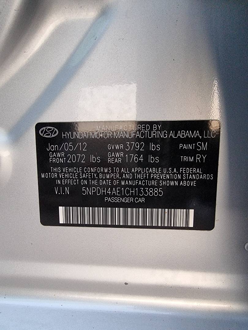 2012 HYUNDAI ELANTRA — 190258 Miles — Lot 125487 — Souq - Marhaba Auctions Used Cars - Image 10
