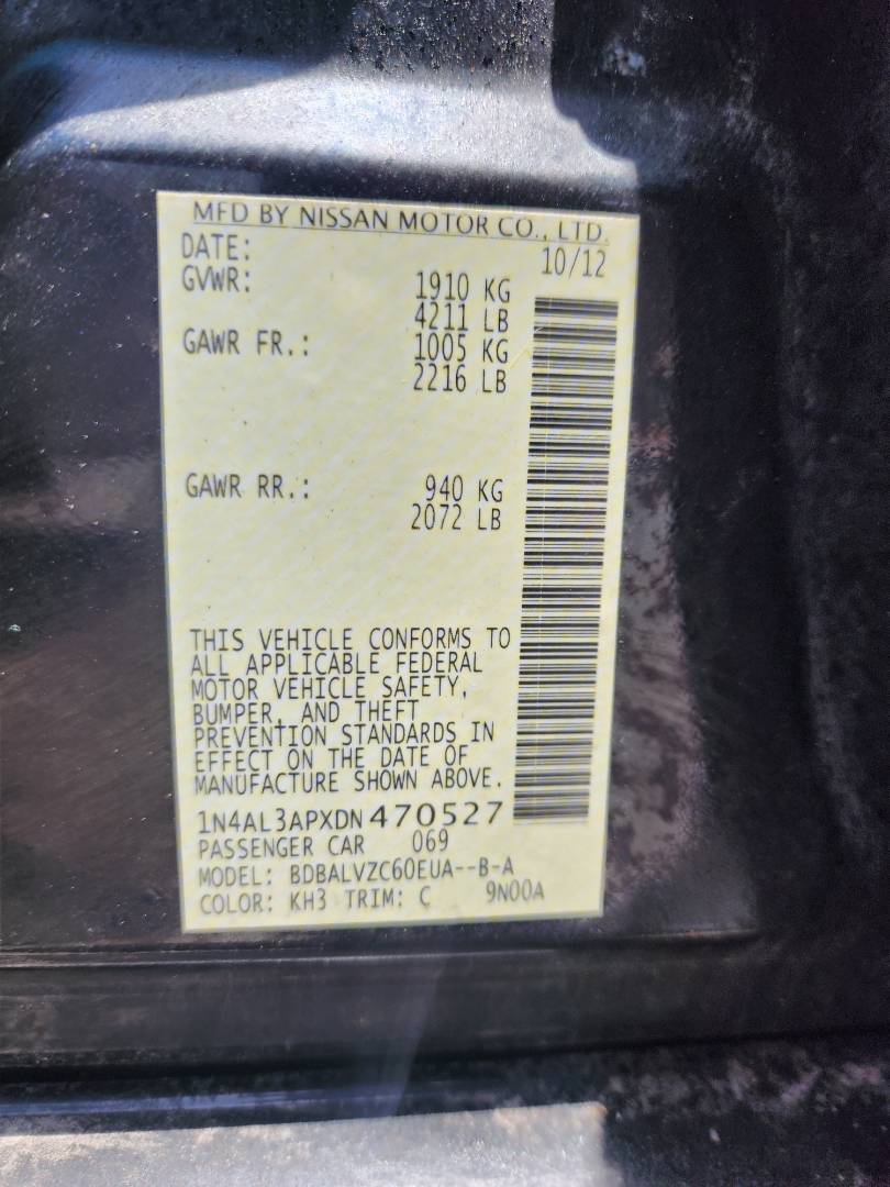 2013 NISSAN ALTIMA — 160558 Miles — Lot N470527 - Marhaba Auctions Used Cars - Image 6