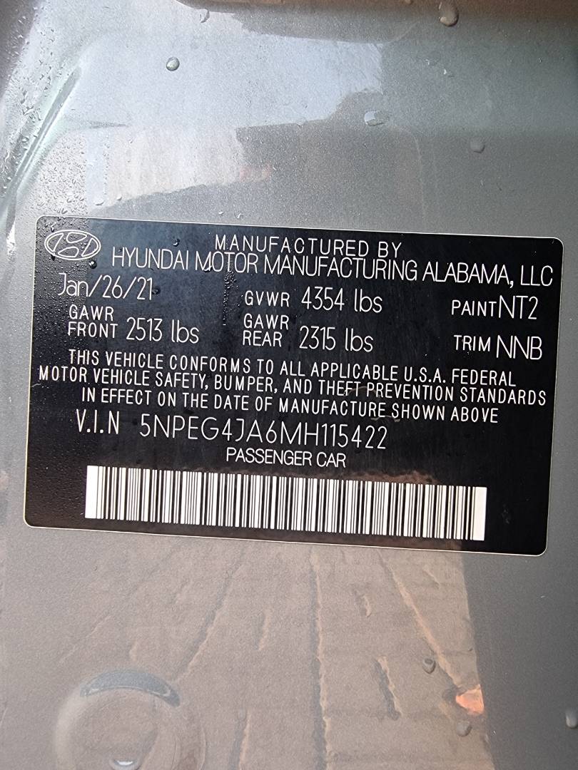 2021 HYUNDAI SONATA — 55170 Miles — Lot H115422 — Main - Marhaba Auctions Used Cars - Image 18