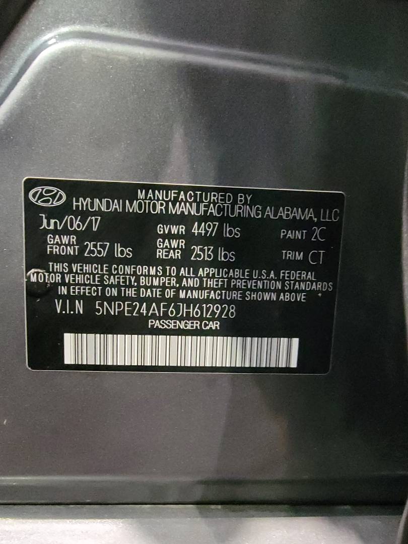 2018 HYUNDAI SONATA — 244029 Miles — Lot H612928 — Main - Marhaba Auctions Used Cars - Image 10