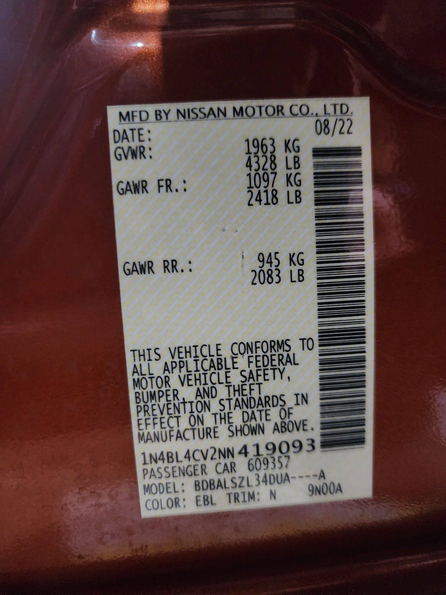 NISSAN ALTIMA 2022 - Marhaba Auction Used Cars - Image 10