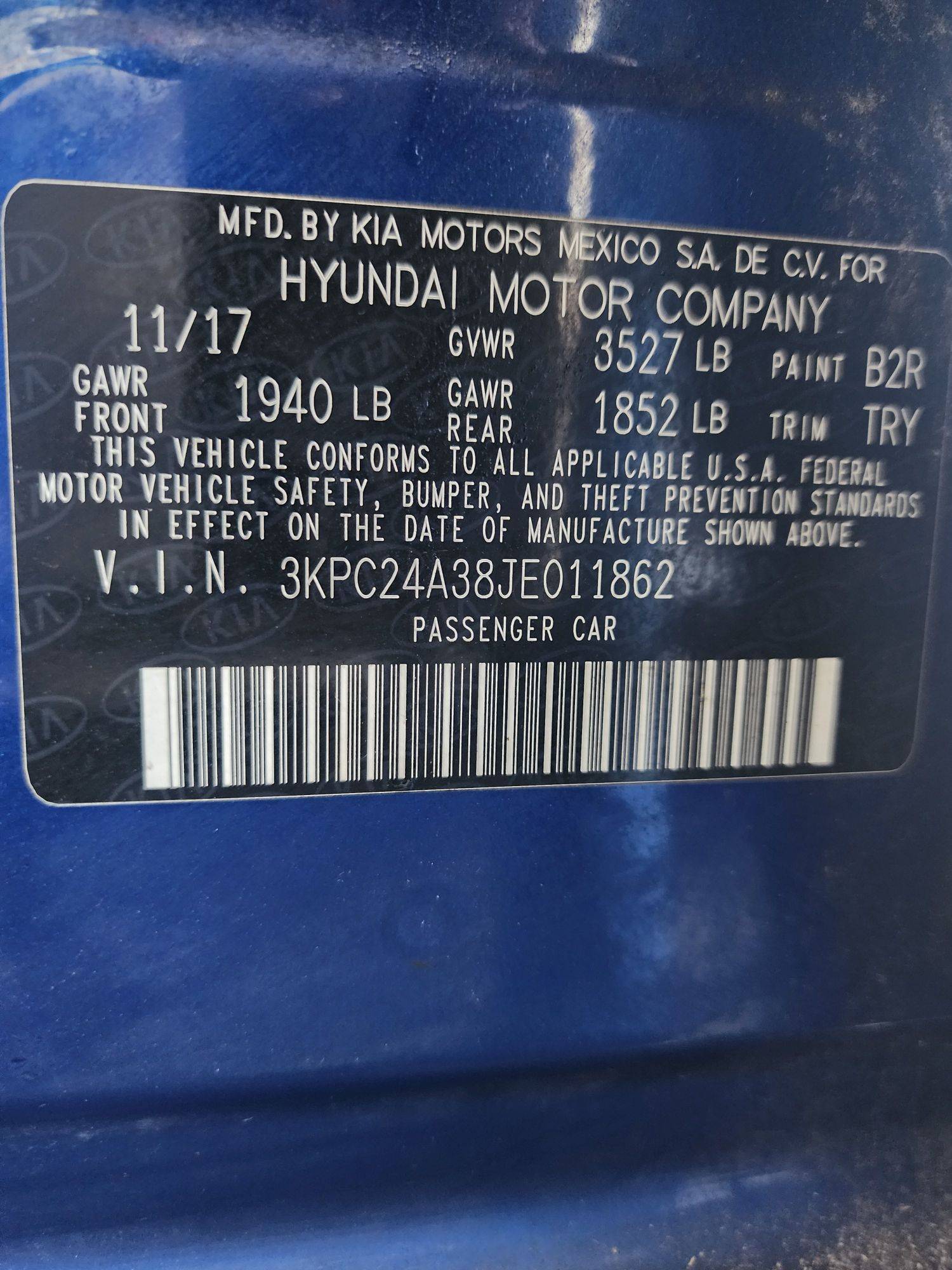 2018 HYUNDAI ACCENT — 125360 Miles — Lot 37350078 - Marhaba Auctions Used Cars - Image 3